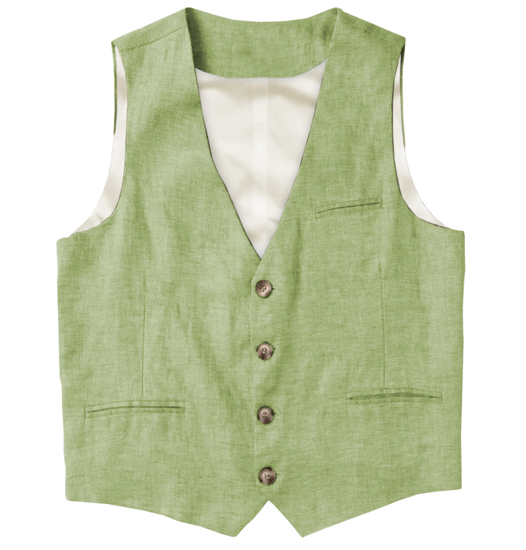 Causal Mens waistcoat Flat Linen V Neck Waistcoat For Wedding mens event wear