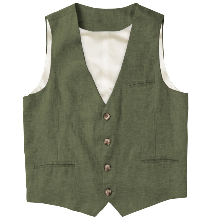 Causal Mens waistcoat Flat Linen V Neck Waistcoat For Wedding mens event wear