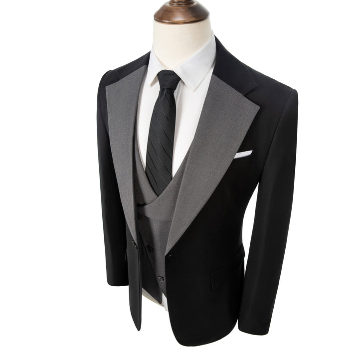 Formal Men's Suits Slim Fit 3 Pieces Notch Lapel Tuxedos (Blazer+Vest+Pant) Adam Reed