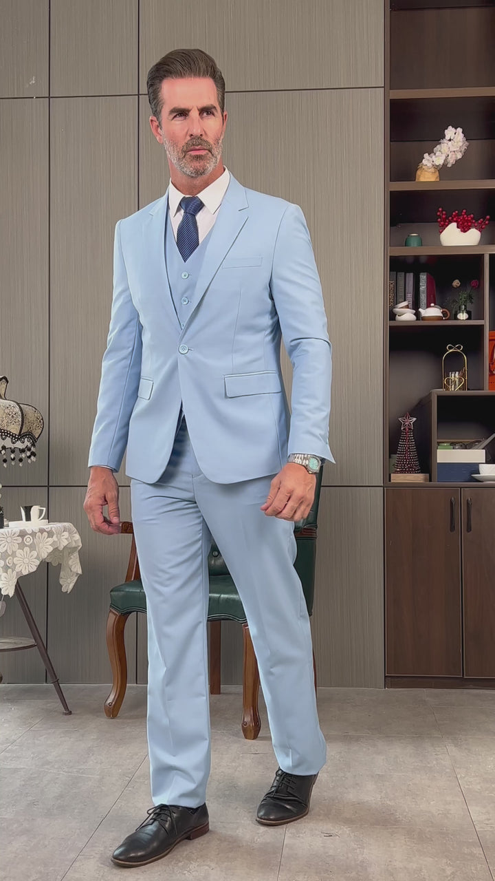 Fashion 3 pezzi abiti da uomo in tasso piatto smoking in giro (blazer+gilet+pantaloni)